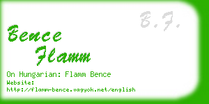 bence flamm business card